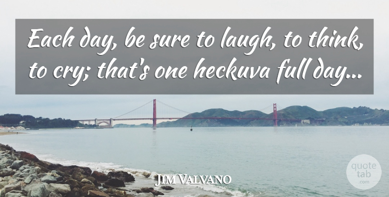 Jim Valvano Quote About Thinking, Laughing, Each Day: Each Day Be Sure To...
