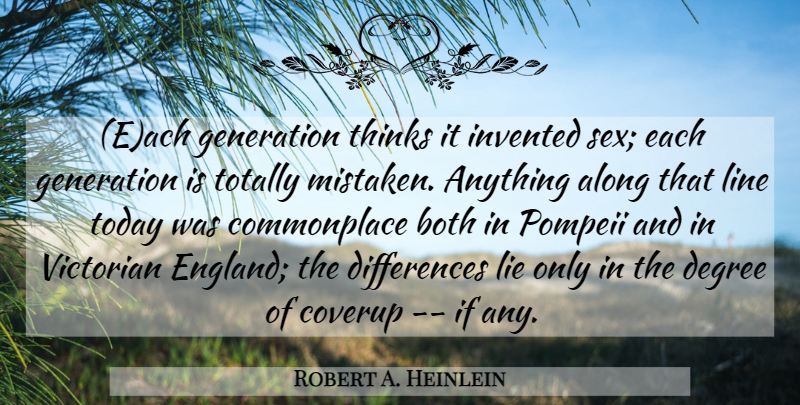Robert A. Heinlein Quote About Sex, Lying, Thinking: Each Generation Thinks It Invented...