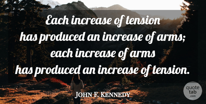 John F. Kennedy Quote About Arms, Increase, Tension: Each Increase Of Tension Has...