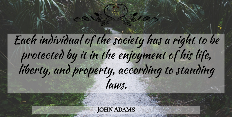 John Adams Quote About Law, Liberty, Individual: Each Individual Of The Society...