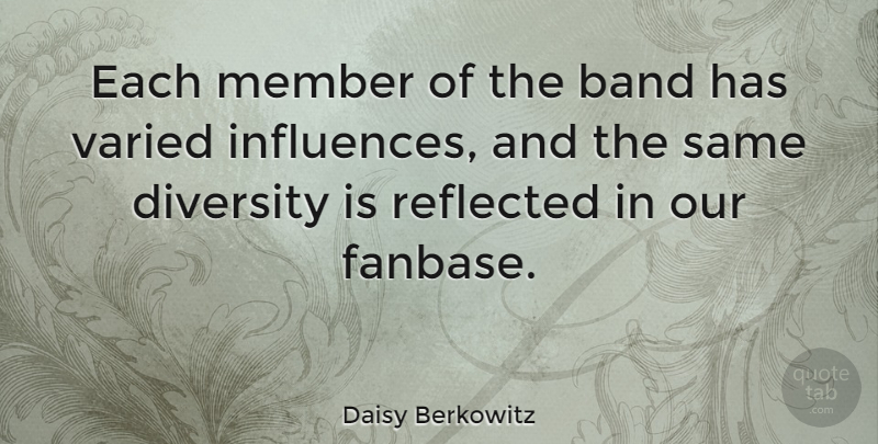 Daisy Berkowitz Quote About Member, Reflected, Varied: Each Member Of The Band...