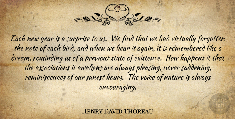 Henry David Thoreau Quote About Dream, New Year, Years: Each New Year Is A...