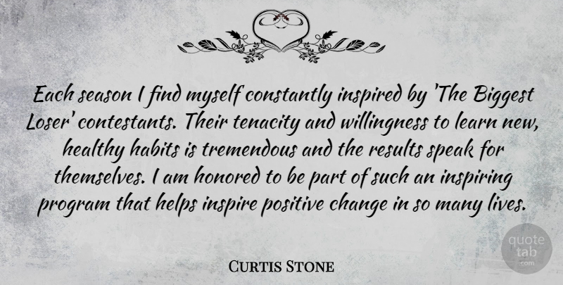 Curtis Stone Quote About Healthy Habits, Inspire, Helping: Each Season I Find Myself...