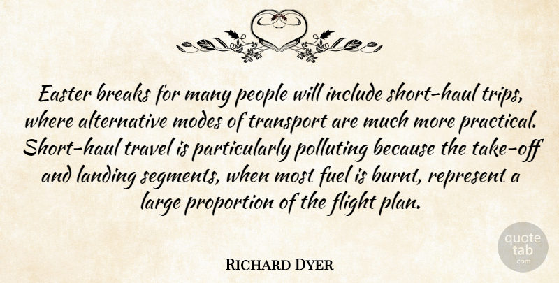Richard Dyer Quote About Breaks, Easter, Flight, Fuel, Include: Easter Breaks For Many People...