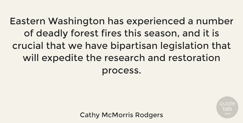 Cathy McMorris Rodgers Quote About Numbers, Fire, Restoration: Eastern Washington Has Experienced A...