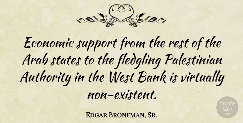Edgar Bronfman, Sr. Quote About Support, West, Economic: Economic Support From The Rest...