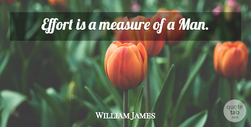 William James Quote About Sports, Men, Effort: Effort Is A Measure Of...