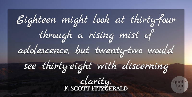 F. Scott Fitzgerald Quote About Eight, Two, Generations: Eighteen Might Look At Thirty...