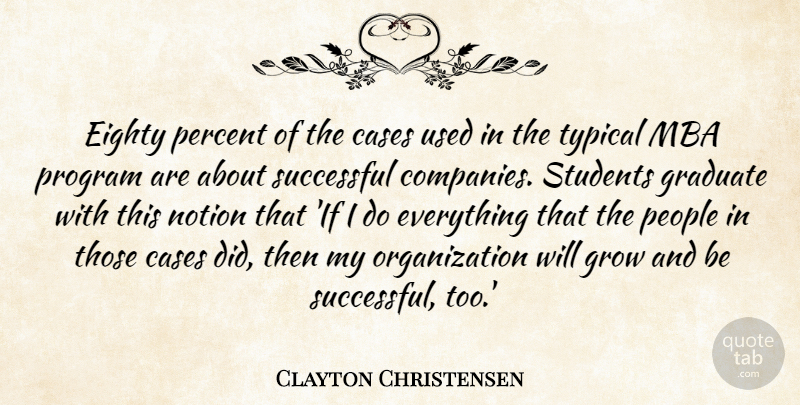 Clayton Christensen Quote About Cases, Eighty, Graduate, Notion, People: Eighty Percent Of The Cases...