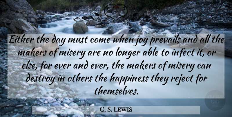 C. S. Lewis Quote About Joy, Able, Misery: Either The Day Must Come...
