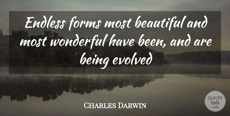 Charles Darwin Quote About Beautiful, Origin Of Life, Theory Of Evolution: Endless Forms Most Beautiful And...