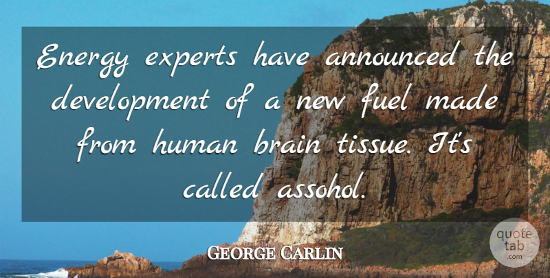 George Carlin Quote About Brain, Development, Tissues: Energy Experts Have Announced The...