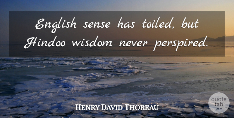 Henry David Thoreau Quote About Wisdom, Common Sense, Common: English Sense Has Toiled But...