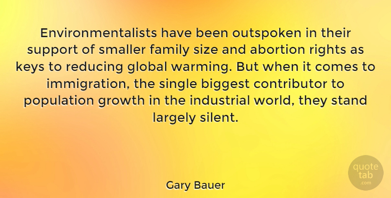 Gary Bauer Quote About Keys, Rights, Support: Environmentalists Have Been Outspoken In...