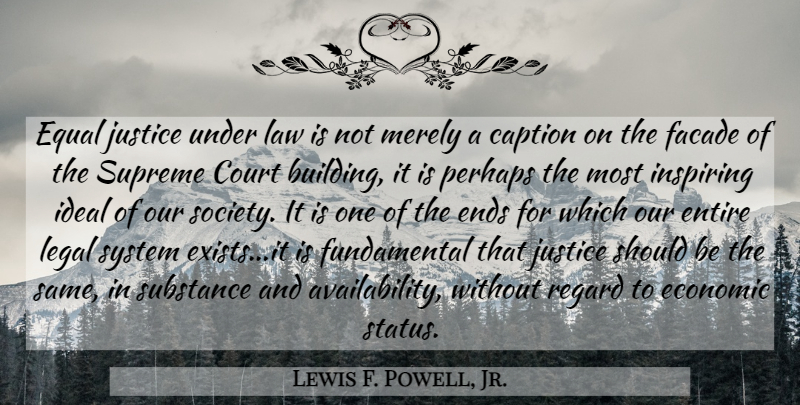 Lewis F. Powell, Jr. Quote About Law, Availability, Justice: Equal Justice Under Law Is...