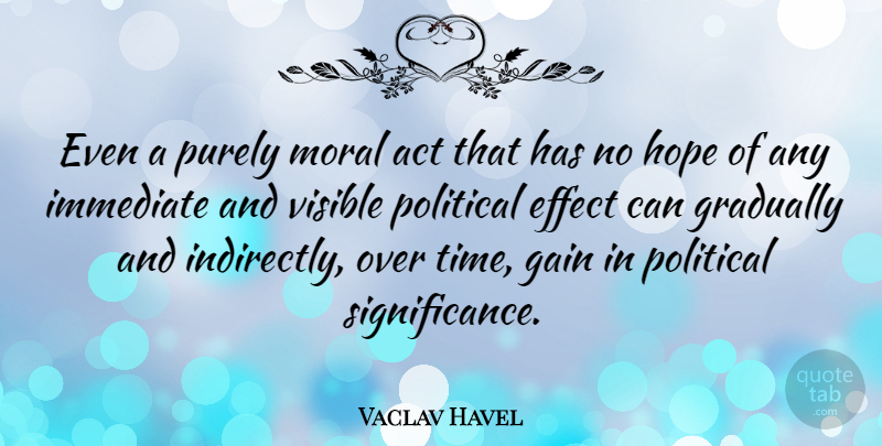 Vaclav Havel Quote About Love, Life, Family: Even A Purely Moral Act...