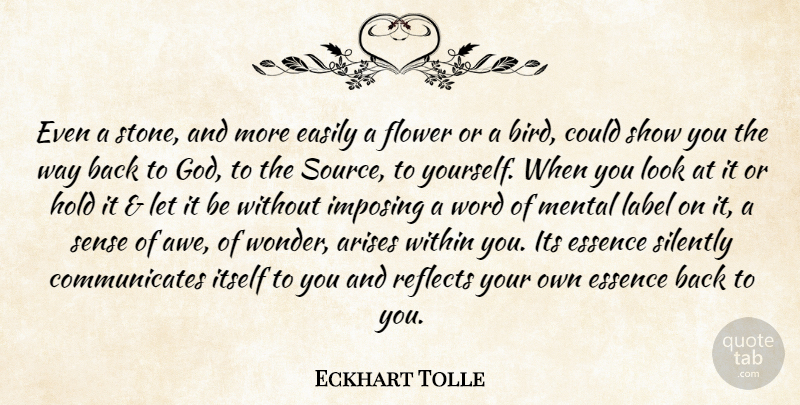 Eckhart Tolle Quote About Flower, Essence, Bird: Even A Stone And More...