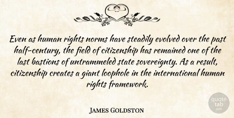 James Goldston Quote About Citizenship, Creates, Evolved, Field, Giant: Even As Human Rights Norms...