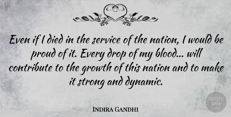 Indira Gandhi Quote About Strong, Blood, Independence: Even If I Died In...