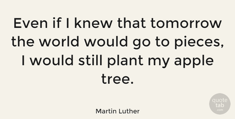 Martin Luther Quote About Faith, Hope, Wisdom: Even If I Knew That...