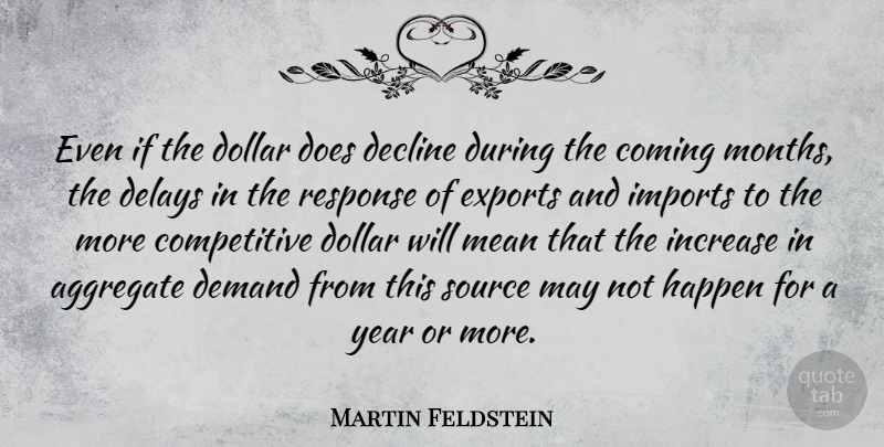 Martin Feldstein Quote About Mean, Years, Dollars: Even If The Dollar Does...