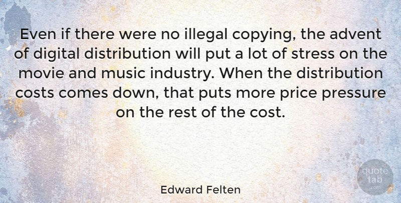 Edward Felten Quote About Stress, Cost, Pressure: Even If There Were No...