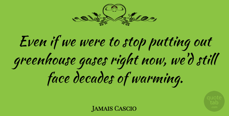 Jamais Cascio Quote About Faces, Greenhouses, Greenhouse Gases: Even If We Were To...