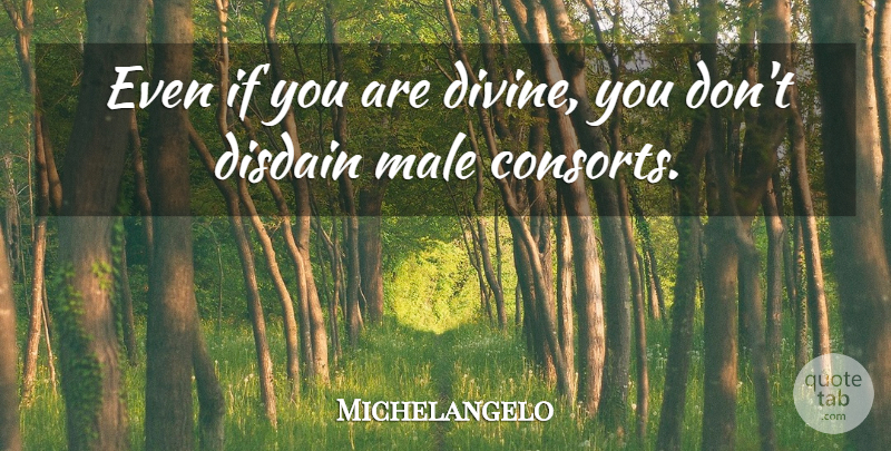 Michelangelo Quote About Artist, Males, Divine: Even If You Are Divine...