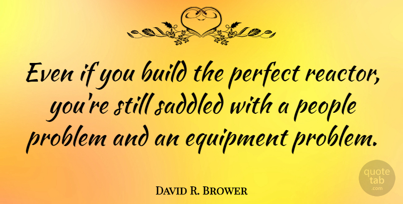 David R. Brower Quote About Perfect, People, Problem: Even If You Build The...