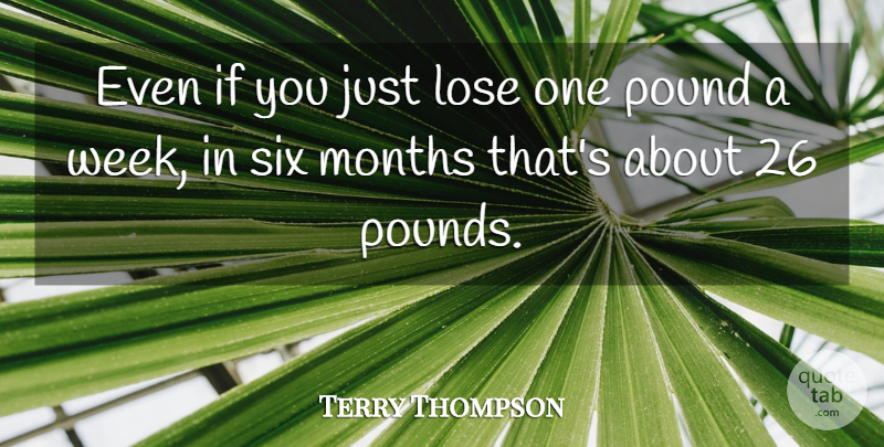 Terry Thompson Quote About Lose, Months, Pound, Six: Even If You Just Lose...