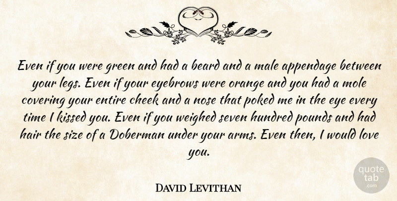 David Levithan Quote About Love, Eye, Hair: Even If You Were Green...
