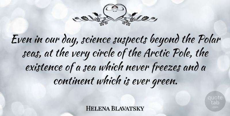 Helena Blavatsky Quote About Arctic, Beyond, Circle, Continent, Existence: Even In Our Day Science...