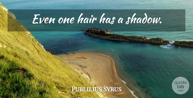 Publilius Syrus Quote About Latin, Hair, Shadow: Even One Hair Has A...