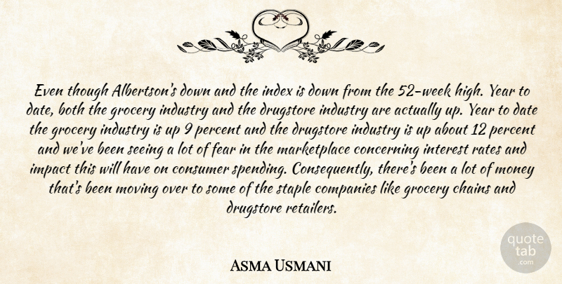 Asma Usmani Quote About Both, Chains, Companies, Concerning, Consumer: Even Though Albertsons Down And...