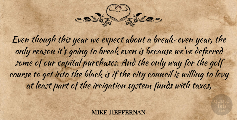 Mike Heffernan Quote About Black, Break, Capital, City, Council: Even Though This Year We...