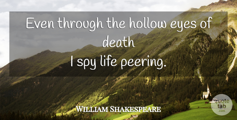 William Shakespeare Quote About Life, Eye, Spy: Even Through The Hollow Eyes...