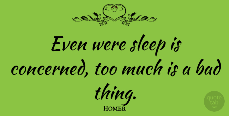 Homer Quote About Sleep, Too Much, Concerned: Even Were Sleep Is Concerned...