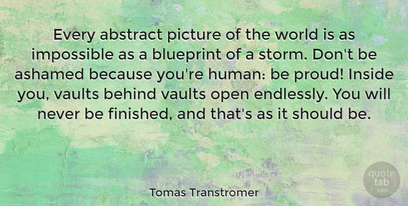 Tomas Transtromer Quote About Storm, World, Proud: Every Abstract Picture Of The...