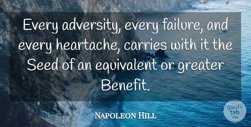 Napoleon Hill Quote About Life, Motivational, Positive: Every Adversity Every Failure And...
