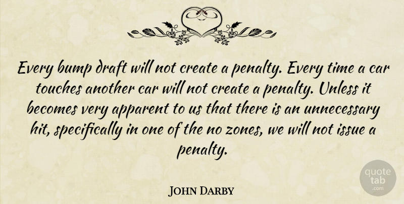 John Darby Quote About Apparent, Becomes, Bump, Car, Create: Every Bump Draft Will Not...