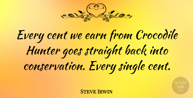 Steve Irwin Quote About Hunters, Conservation, Crocodiles: Every Cent We Earn From...