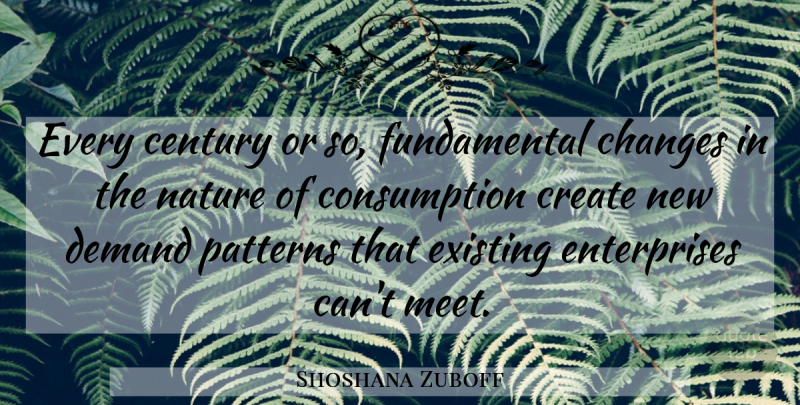 Shoshana Zuboff Quote About Fundamentals, Demand, Patterns: Every Century Or So Fundamental...