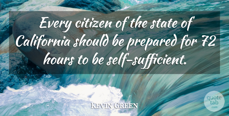 Kevin Green Quote About California, Citizen, Hours, Prepared, Self: Every Citizen Of The State...