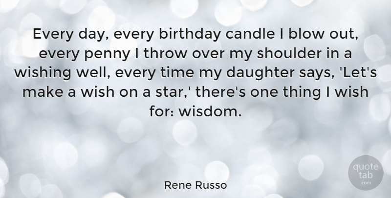 Rene Russo Quote About Birthday, Mother, Daughter: Every Day Every Birthday Candle...