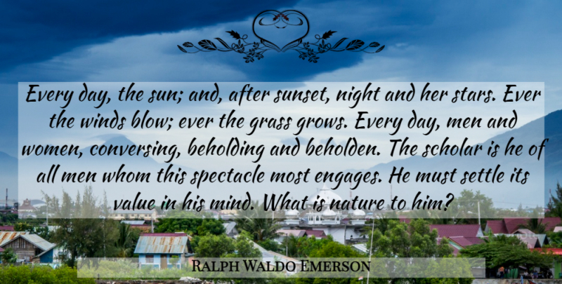 Ralph Waldo Emerson Quote About Stars, Sunset, Blow: Every Day The Sun And...