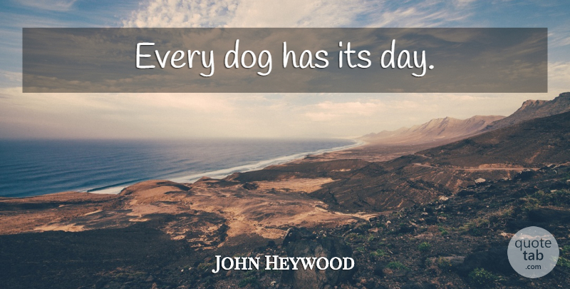 John Heywood Quote About Wisdom, Dog: Every Dog Has Its Day...