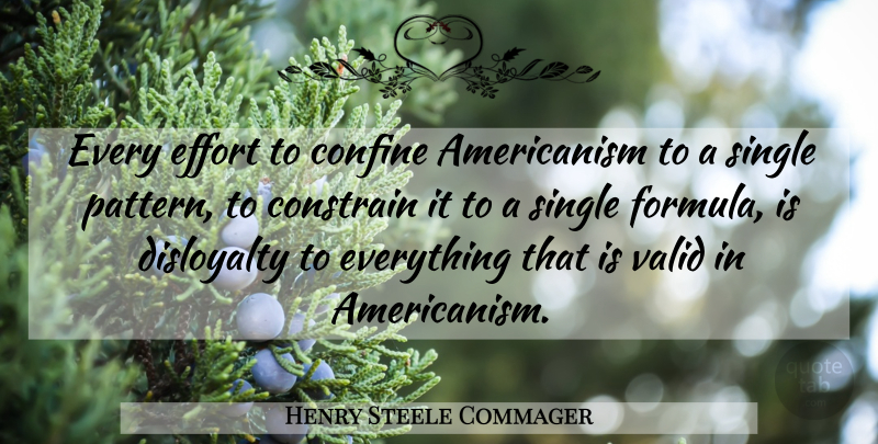 Henry Steele Commager Quote About Government, Effort, Patterns: Every Effort To Confine Americanism...