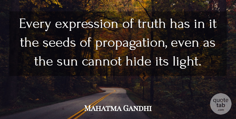Mahatma Gandhi Quote About Truth, Expression, Light: Every Expression Of Truth Has...