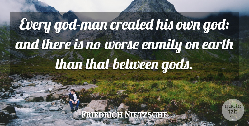 Friedrich Nietzsche Quote About Men, Religion, Enmity: Every God Man Created His...