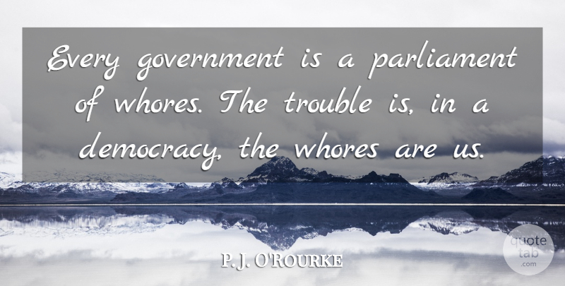 P. J. O'Rourke Quote About Government, Democracies Have, Democracy: Every Government Is A Parliament...